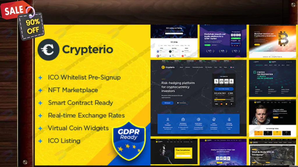 Crypterio - NFT and Crypto Landing Page WordPress Theme Nulled