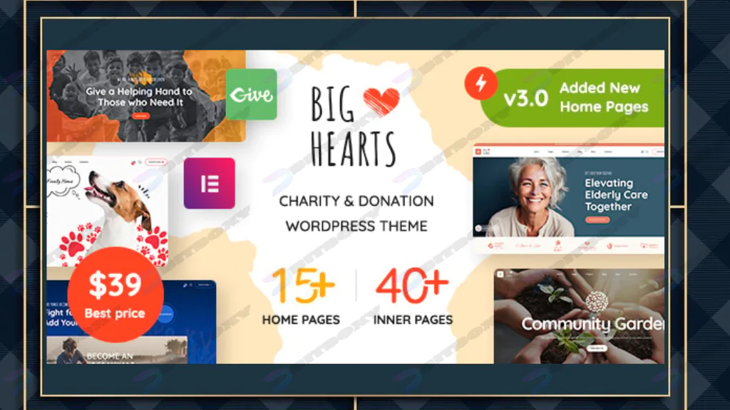 BigHearts - Charity & Donation WordPress Theme Nulled