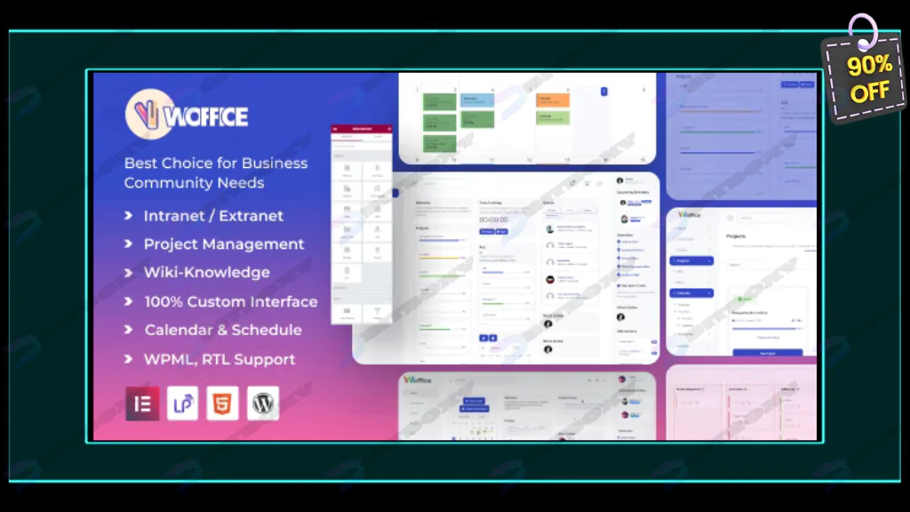Woffice - Intranet, Extranet & Project Management WordPress Theme Nulled