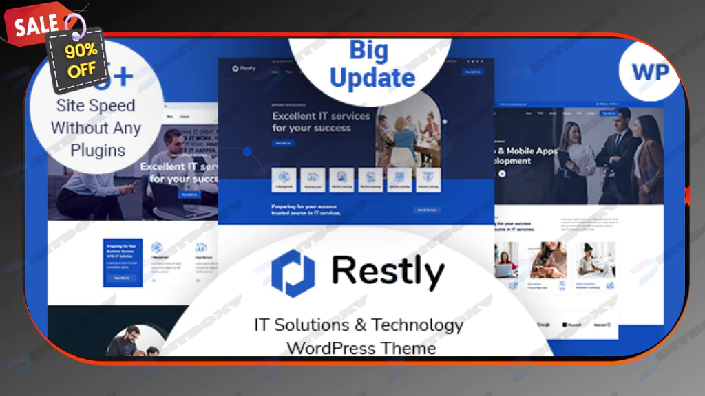 Restly - IT Solutions & Technology WordPress Theme Nulled
