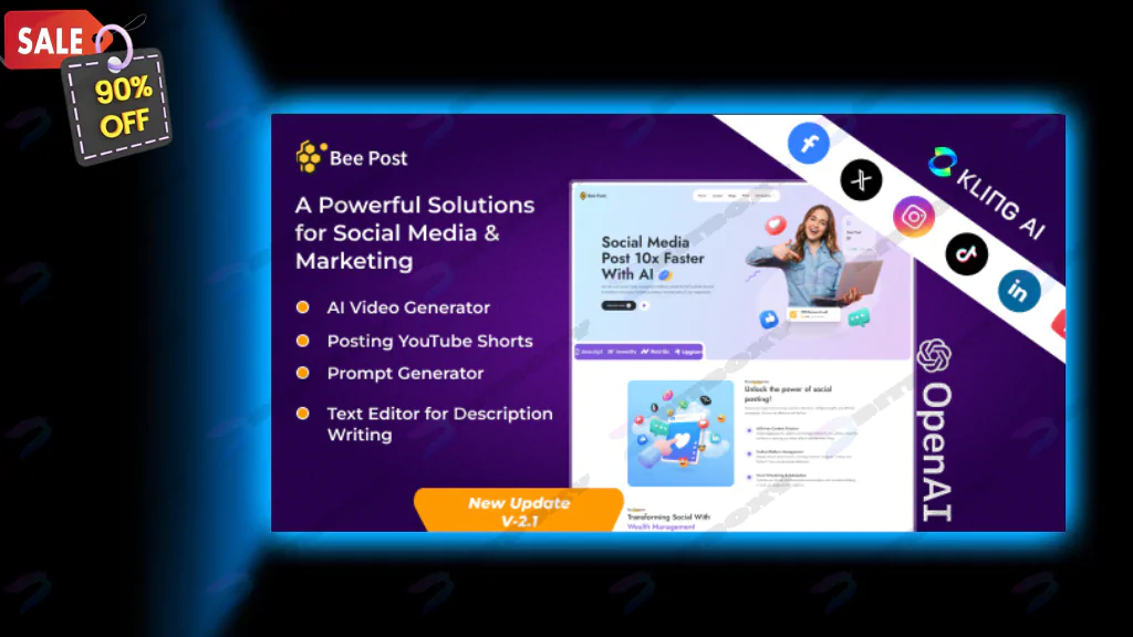 BeePost - AI Social Media Management & Content Creation SaaS with Subscription System Nulled