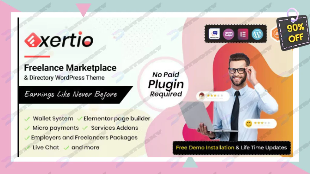 Exertio - Freelance Marketplace WordPress Theme Nulled